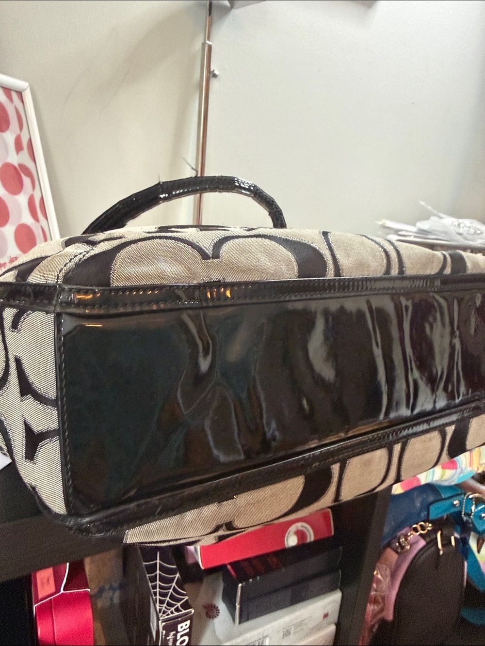 Coach Poppy Signature Metallic Hallie Tote - Picture 7 of 17